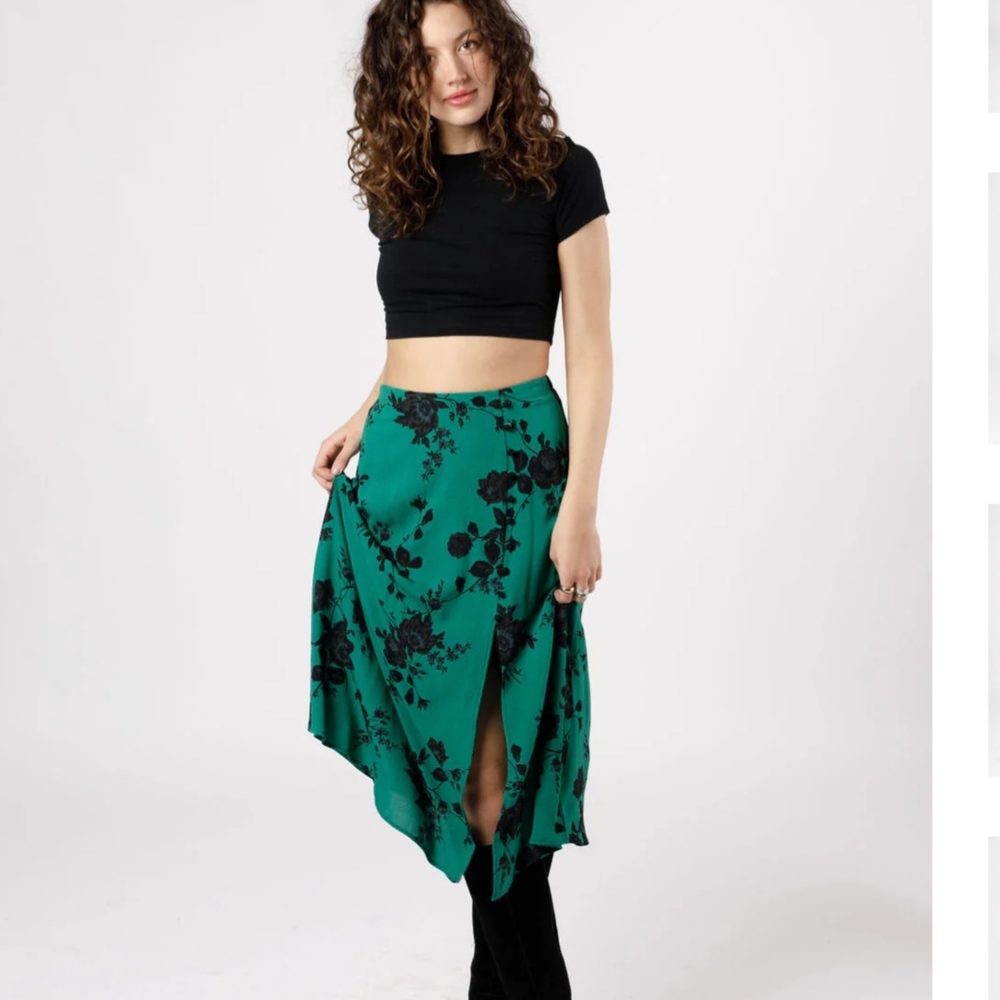 Floral Green Skirt